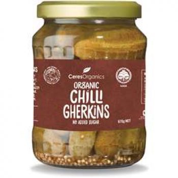 Ceres Organics Chilli Gherkins 670g