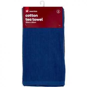 Essentials Cotton Ribbed Tea Towel 36x50cm 4 pack