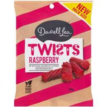 Darrell Lea Twists Raspberry Liquorice 280g