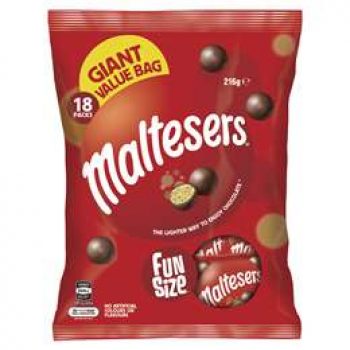 Maltesers Milk Chocolate Large Party Share Bag 18 Piece 216g