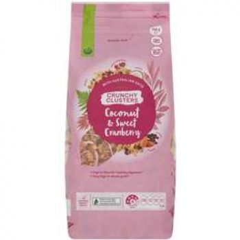 Woolworths Coconut & Sweet Cranberry Crunchy Clusters 750g