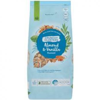 Woolworths Almond Vanilla Crunchy Clusters 750g