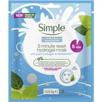 Simple Water Boost Sheet Mask 5 Minute Reset Hydrogel 33g