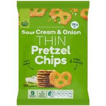 Woolworths Pretzel Chips Sour Cream & Onion 150g