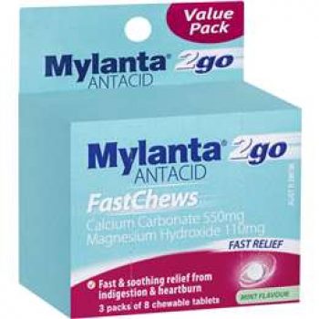 Mylanta Antacid Heartburn Relief Fast Chews 24 pack