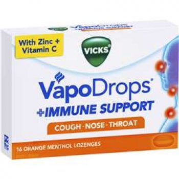 Vicks Vapo Drops + Immune Support Orange 16 pack