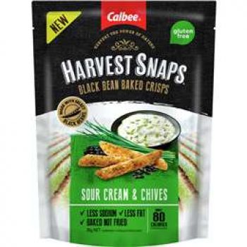 Calbee Harvest Snaps Black Bean Sour Cream & Chives 85g