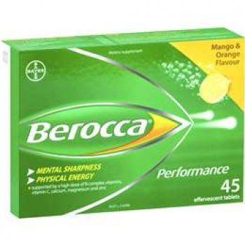 Berocca Energy Vitamin Mango & Orange Effervescent Tablets 45 pack