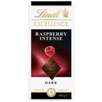 Lindt Excellence Dark Chocolate Raspberry Intense 100g block