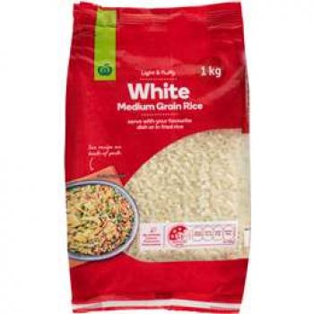 Woolworths White Rice Medium Grain 1kg