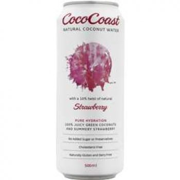 Cococoast Natural Coconut Water Strawberry 500ml