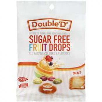 Double D Fruit Drops Sugar Free 90g bag