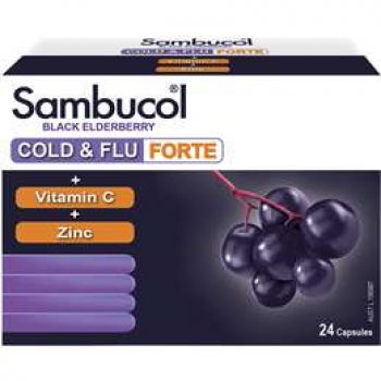 Sambucol Cold & Flu Forte Plus Vit C & Zinc Capsules 24pk
