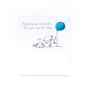 Hanson White Dog With Balloon Birthday Card each