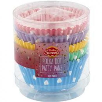 Dollar Sweets Patty Pans Large Polka Dot 100 pack