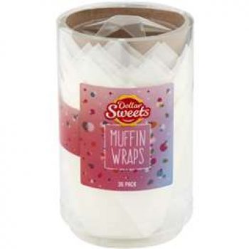 Dollar Sweets White Muffin Wraps  36 pack