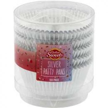 Dollar Sweets Patty Pans Silver Foil Large 100 pack