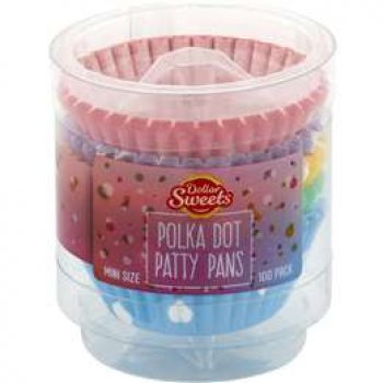 Dollar Sweets Patty Pans Mini Polka Dot 100 pack