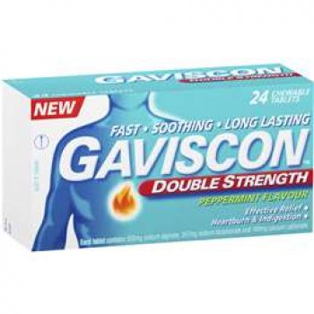 Gaviscon Double Strength Heartburn & Indigestion Chewable Tablets 24 pack