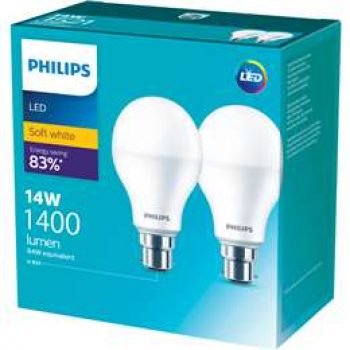 Philips Led 1400lm Warm Bc  2 pack