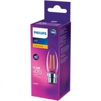 Philips Led 470lm Bc Candle Ww Clear each