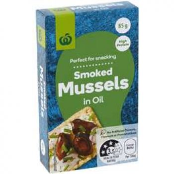 Woolworths Smoked Mussels In Oil 85g