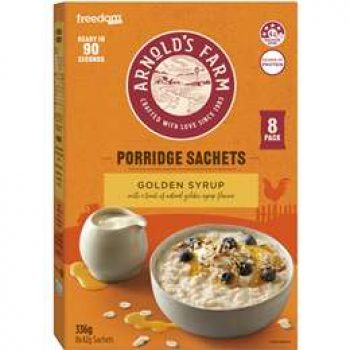 Arnold’s Farm Golden Syrup Porridge Sachets 8 pack