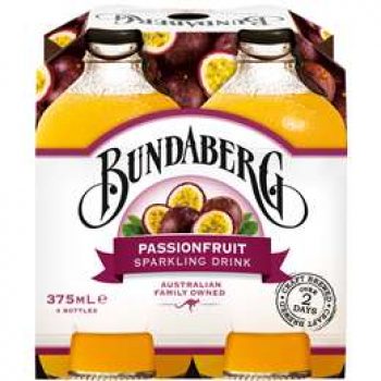Bundaberg Sparkling Passionfruit Sparkling Drink 4x375ml