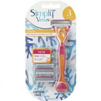 Gillette Simply Venus Shaving Razor & 4 Blades each