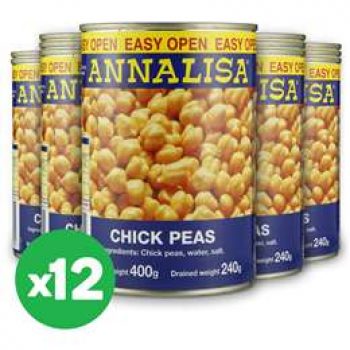 Annalisa Chick Peas 400g X12 Bundle