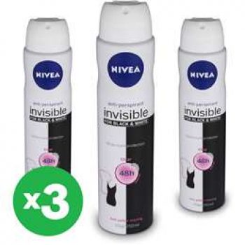 Nivea Black & White Deodorant 151g X3 Bundle