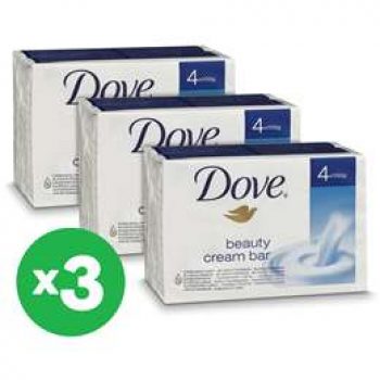 Dove Moisturising Beauty Soap Bar 100g 4pk X3 Bundle