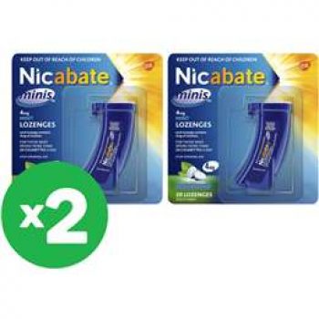 Nicabate 4mg Mini Lozenge 20pk X2 Bundle