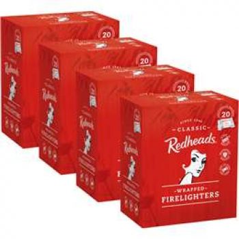 Redheads Wrapped Firelighter 20pk X4 Bundle