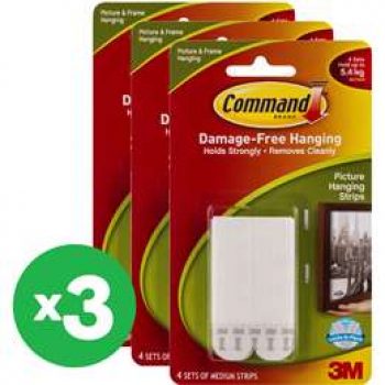 Command Picture Hanging Strip 4 Pack X3 Bundle