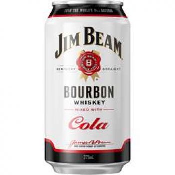 Jim Beam White Label Bourbon & Cola Cans 10x375ml
