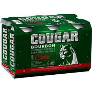 Cougar Bourbon Whiskey & Cola Cans 6x375ml