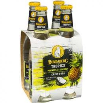 Bundaberg Tropics Rum Pineapple & Coconut 4x330ml pack