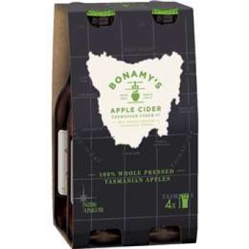 Bonamy’s Tasmanian Apple Cider Bottles  330ml x4 pack