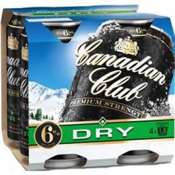 Canadian Club & Dry Premium Cans 4x375ml