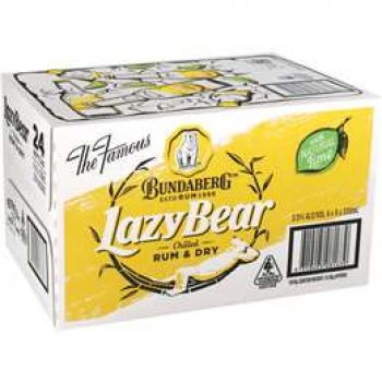 Bundaberg Lazy Bear Dry & Lime 3.5% Bottles 24x330ml