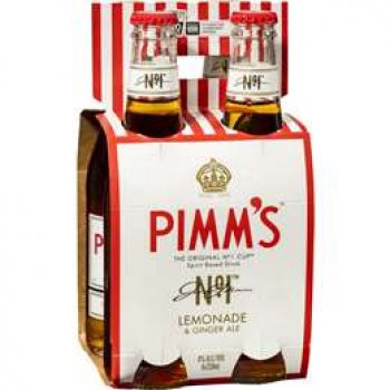 Pimm’s Lemonade & Ginger Ale 4% Bottle 4x330ml