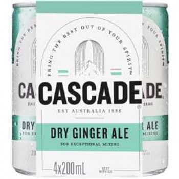 Cascade Dry Ginger Ale Cans 4x200ml