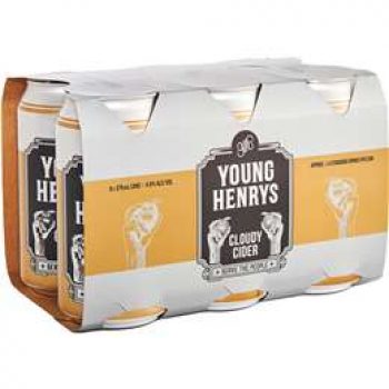 Young Henrys Cloudy Cider Cans 375ml x6 pack