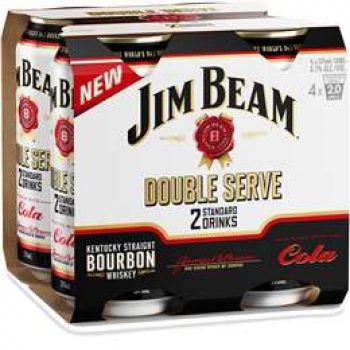 Jim Beam Double Serve 6.7%  4x375ml