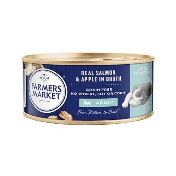 Farmers Market Real Salmon and Apple in Broth Grain-Free Adult Cat Food