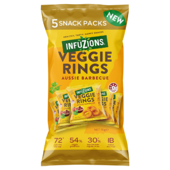 Infuzions Veggie Rings Aussie Barbecue Lunch Box Snacks 5 pack 75g