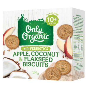 Only Organic Apple Coconut & Flaxseed Biscuits