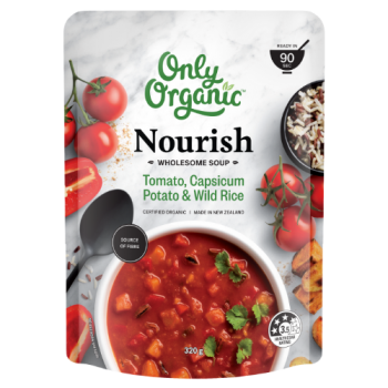 Only Organic Wholesome Soup – Nourish (Tomato, Capsicum, Potato & Wild Rice)