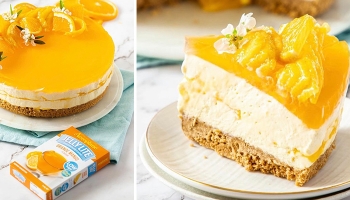 Easy Sugar-Free Orange Mango Cheesecake